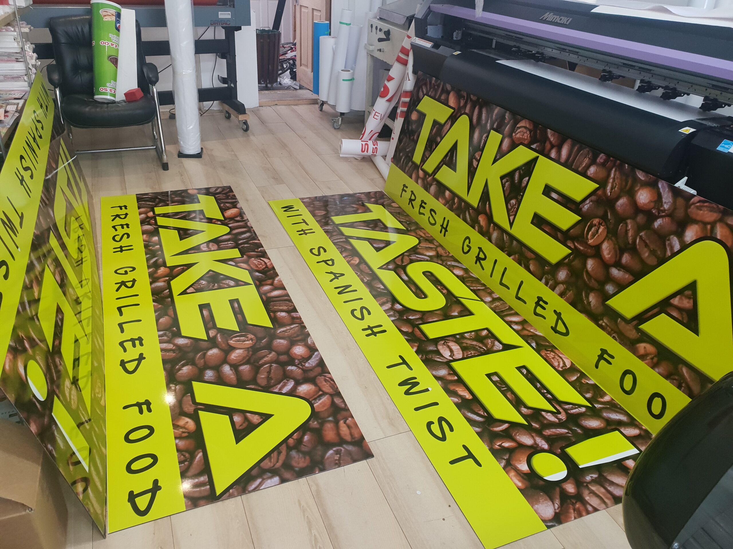 Large-format panels off our wide-format printer